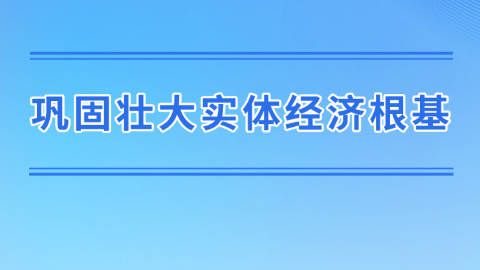 巩固壮大实体经济根基