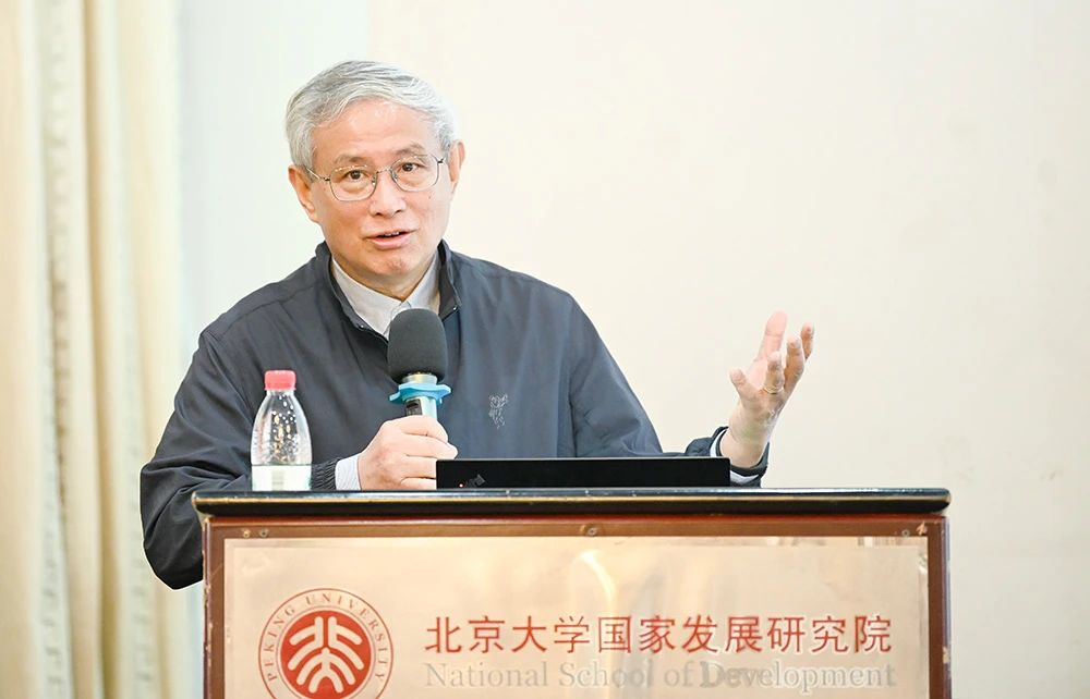 北京大学国家发展研究院教授周其仁在演讲中。